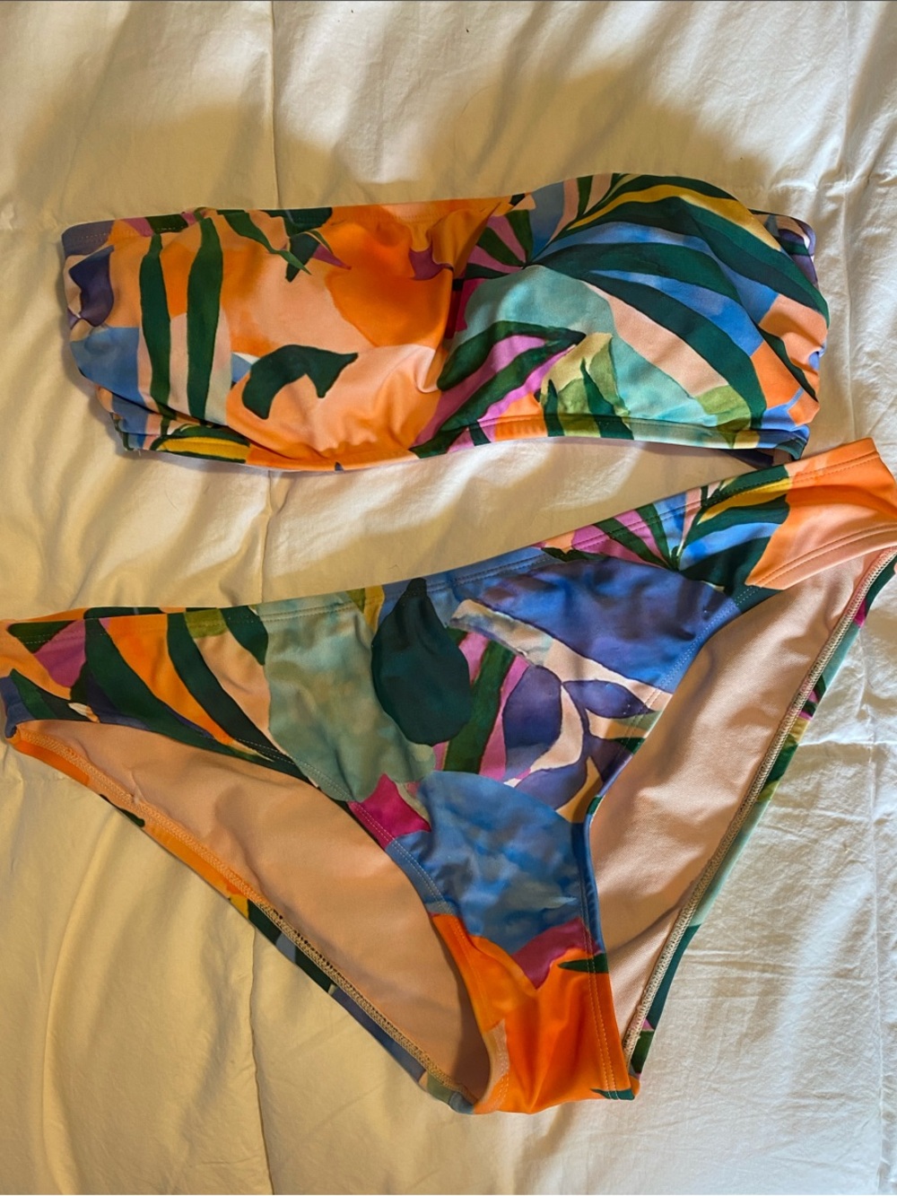 Palisades Beach Club Colorful Tropical Print Bikini Set